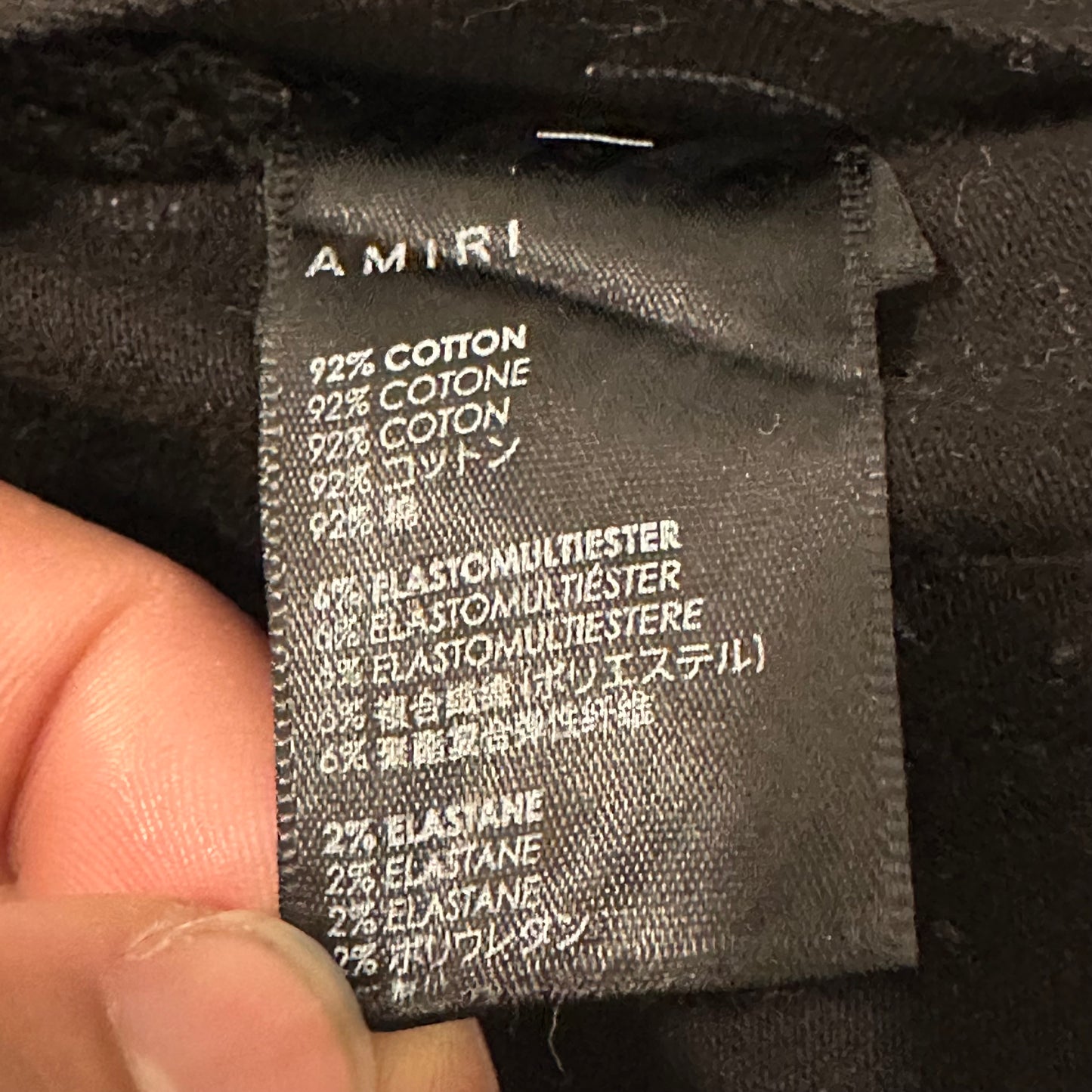 Amiri Red Tie Dye Core Logo Black Denim Jeans Sz 34