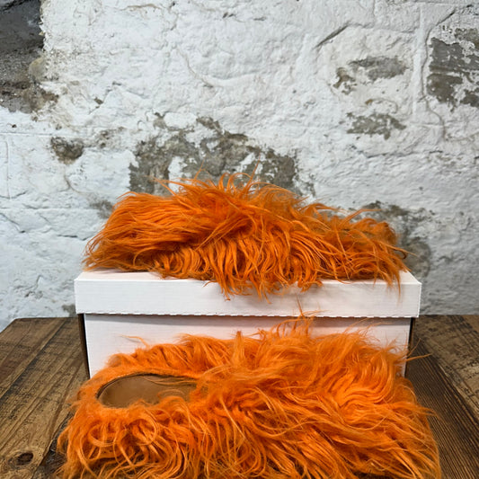 Marni Fussbett Sabot Orange Fur Mule Sz 10 (43)