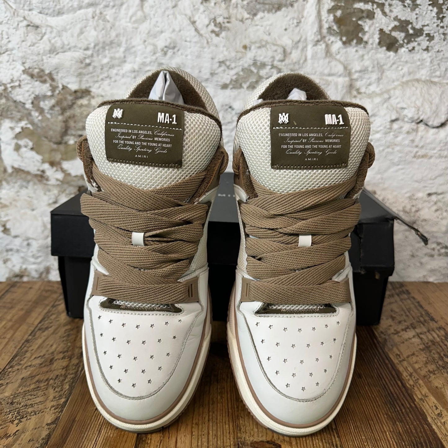 Amiri MA-1 Brown White Cream Sneaker Sz 15 (48)