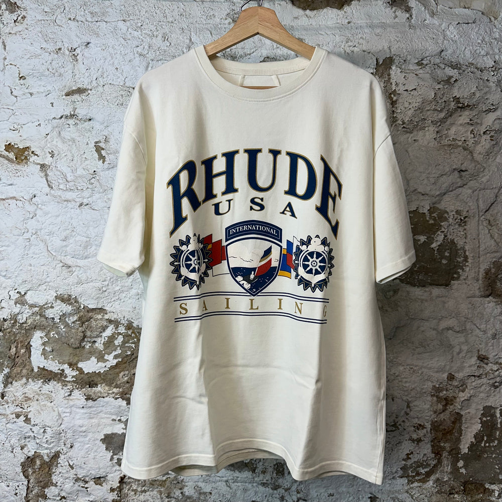 Rhude International Sailing Cream T-Shirt Sz L