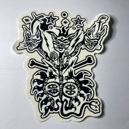 Supreme Clayton Patterson Cat Sticker