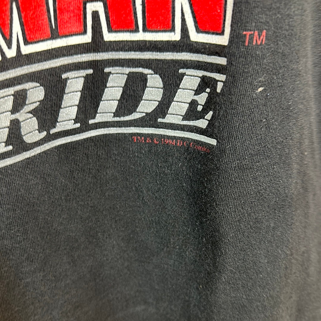 Six Flags Batman Ride Black Tee Sz L