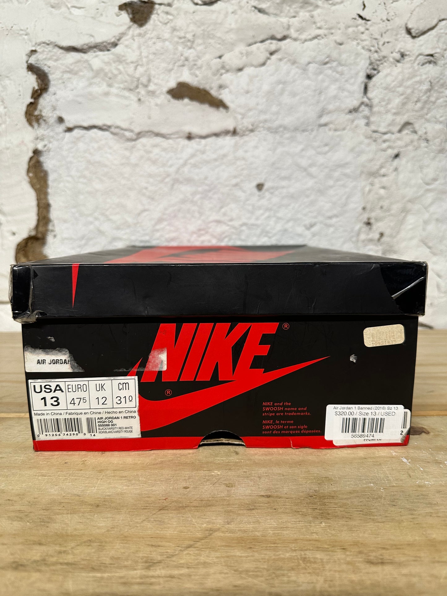 Air Jordan 1 High Bred Banned (2016) Sz 13