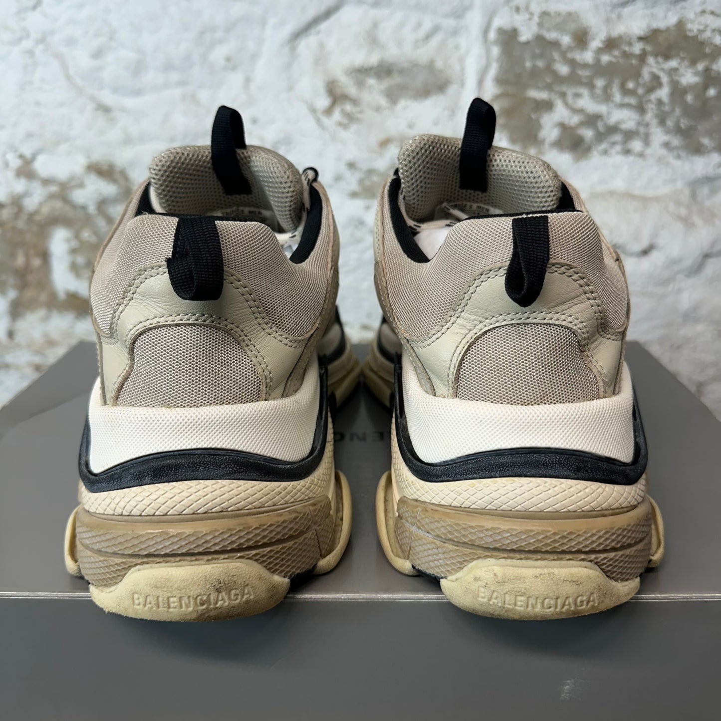 Balenciaga Triple S Beige White Black Sneaker Sz 10 (43)