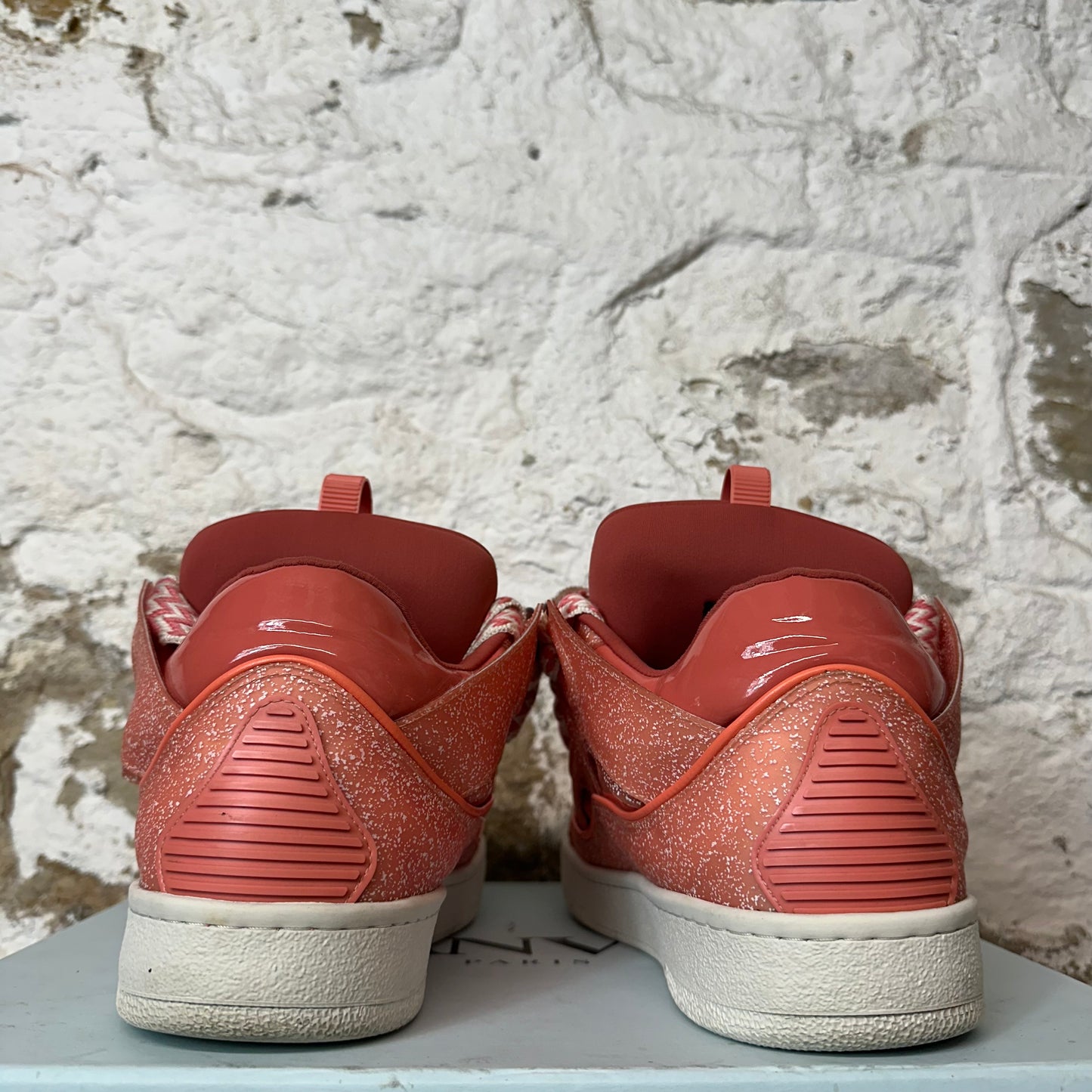 Lanvin Curb Pink Speckle White Sneaker Sz 11 (44)