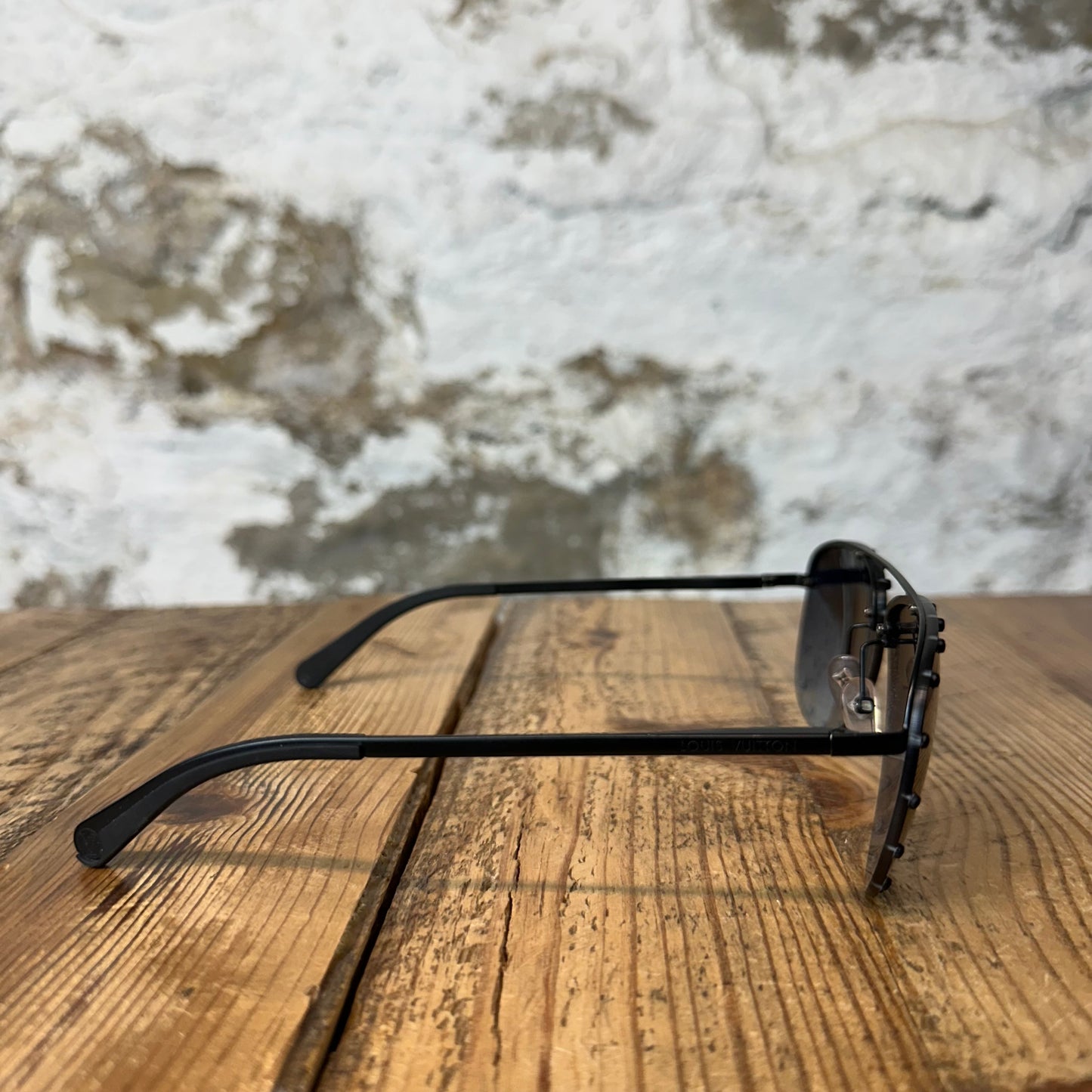 Louis Vuitton Studded Party Black Aviator Sunglasses