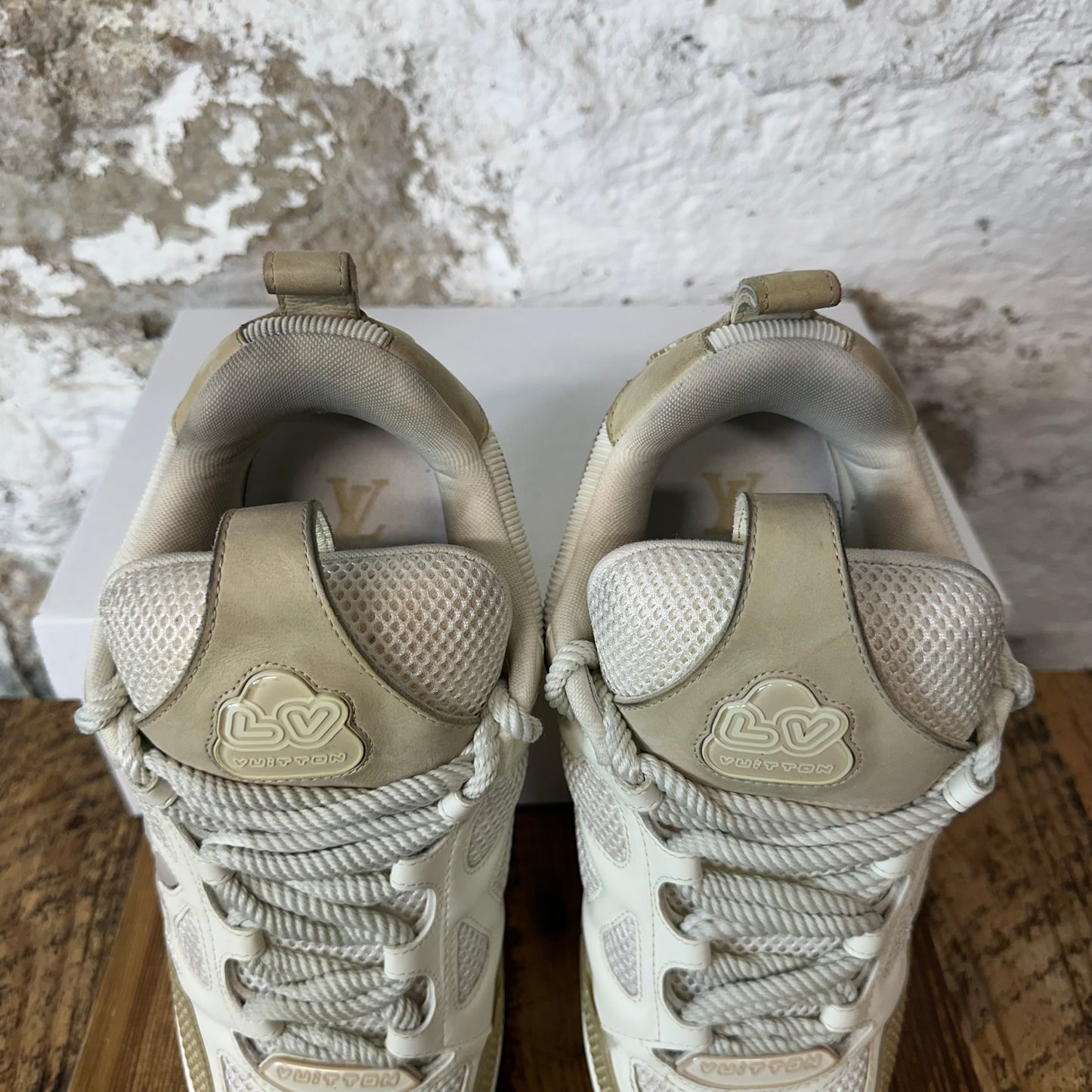 Louis Vuitton Beige Cream Skate Sneaker Sz 10 (8.5LV)