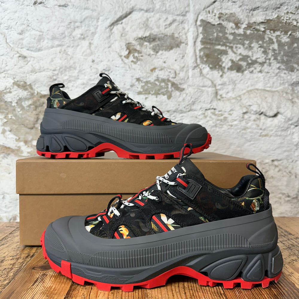 Burberry Arthur Floral Black Grey Red Sneaker Sz 9 (42)