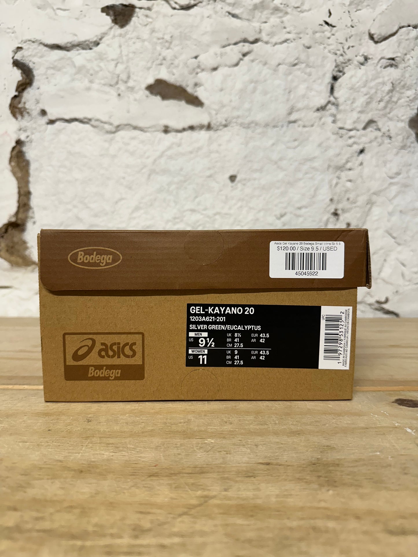 Asics Gel-Kayano 20 Bodega Small Wins Sz 9.5