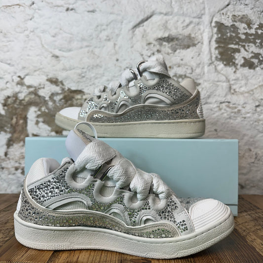 Lanvin Curb Rhinestone White Sneaker