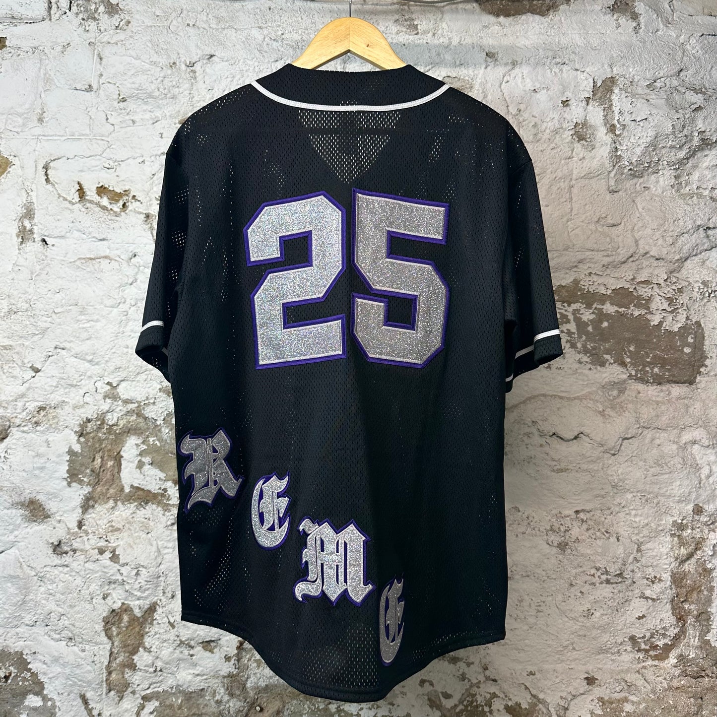 Supreme Old English Baseball Jersey Black Sz L