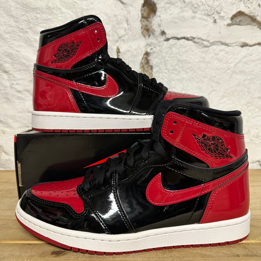 Air Jordan 1 High Patent Bred Sz 9.5