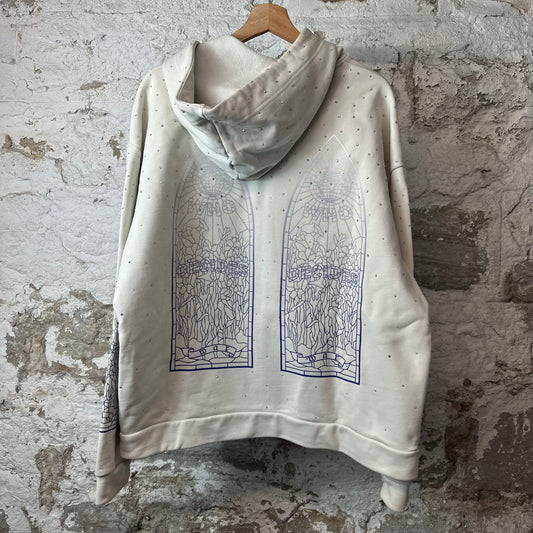 Who Decides War Stained Glass Crystal Cream Hoodie Sz S