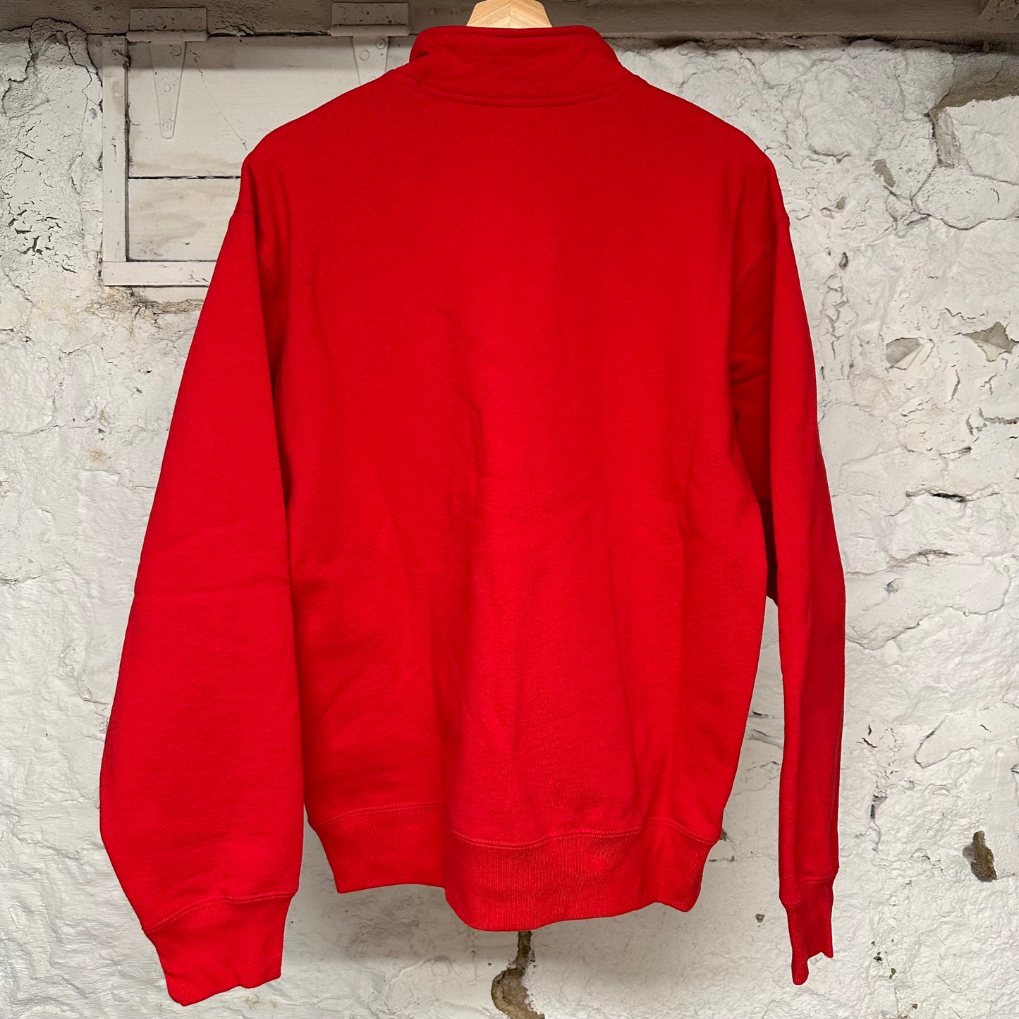 Supreme Chest Spellout Quarter Zip Sweatshirt Sz M