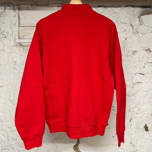 Supreme Chest Spellout Quarter Zip Sweatshirt Sz M