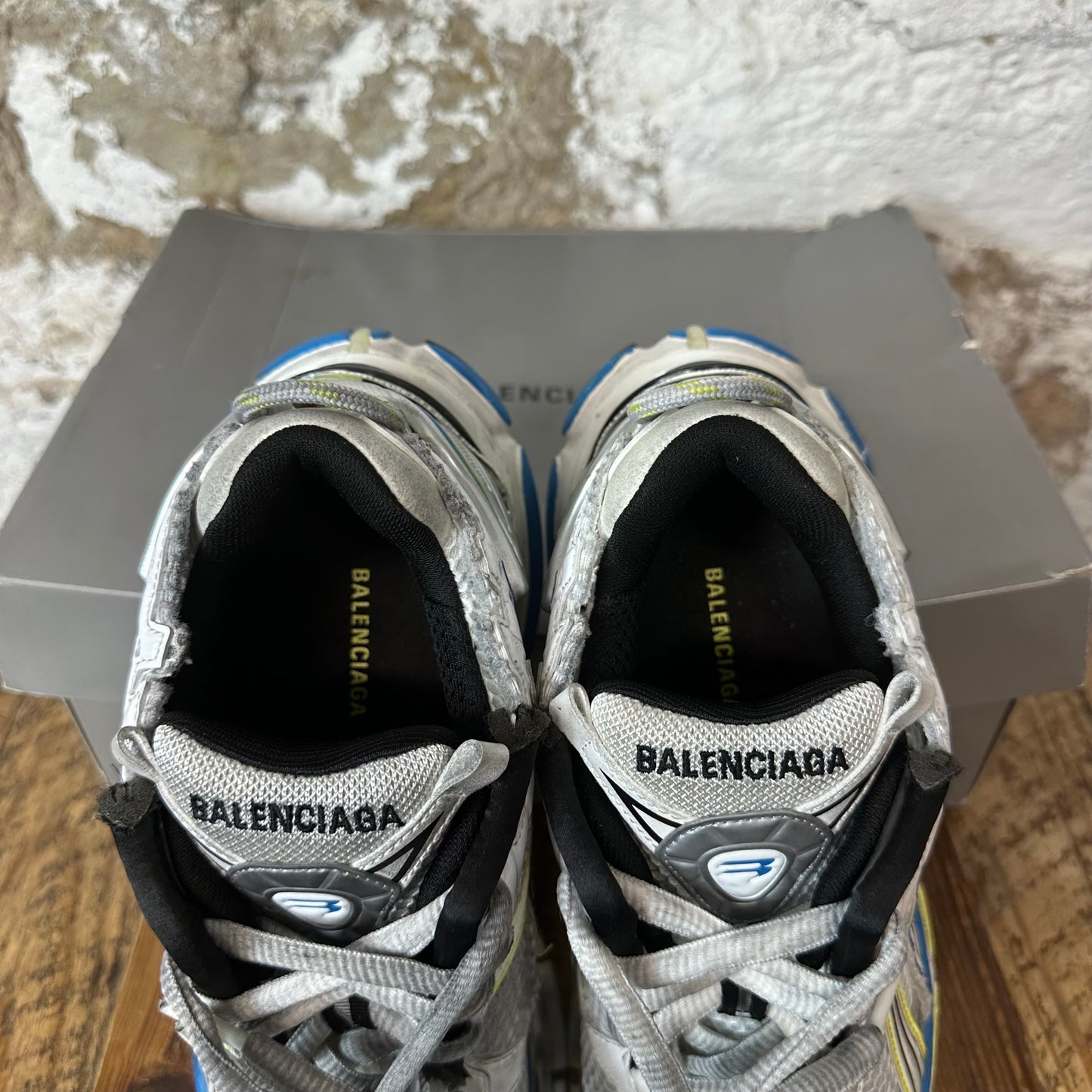 Balenciaga Runner Yellow Blue White Gray Sneaker Sz 7 (40)