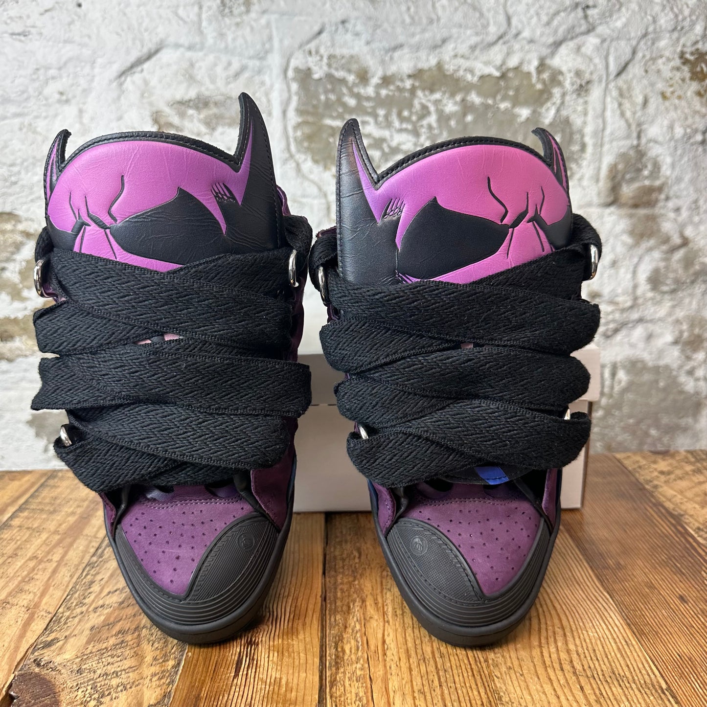 Lanvin Curb Purple Black Batman Sneaker Sz 10 (43)
