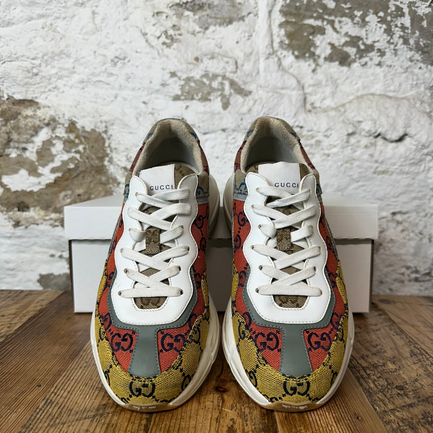Gucci Rython Multicolor White Sneaker Sz 5 (37) No Box
