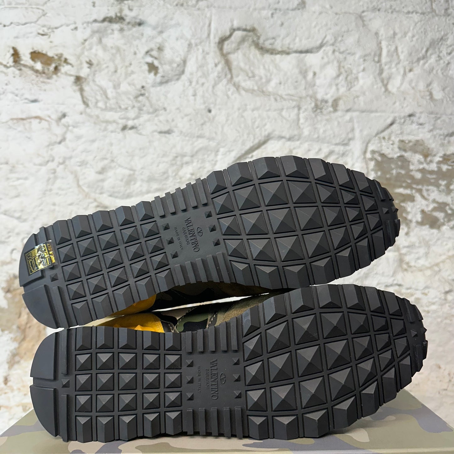 Valentino Green Camo Yellow Rock Runner Sneaker Sz 13 (46) DS