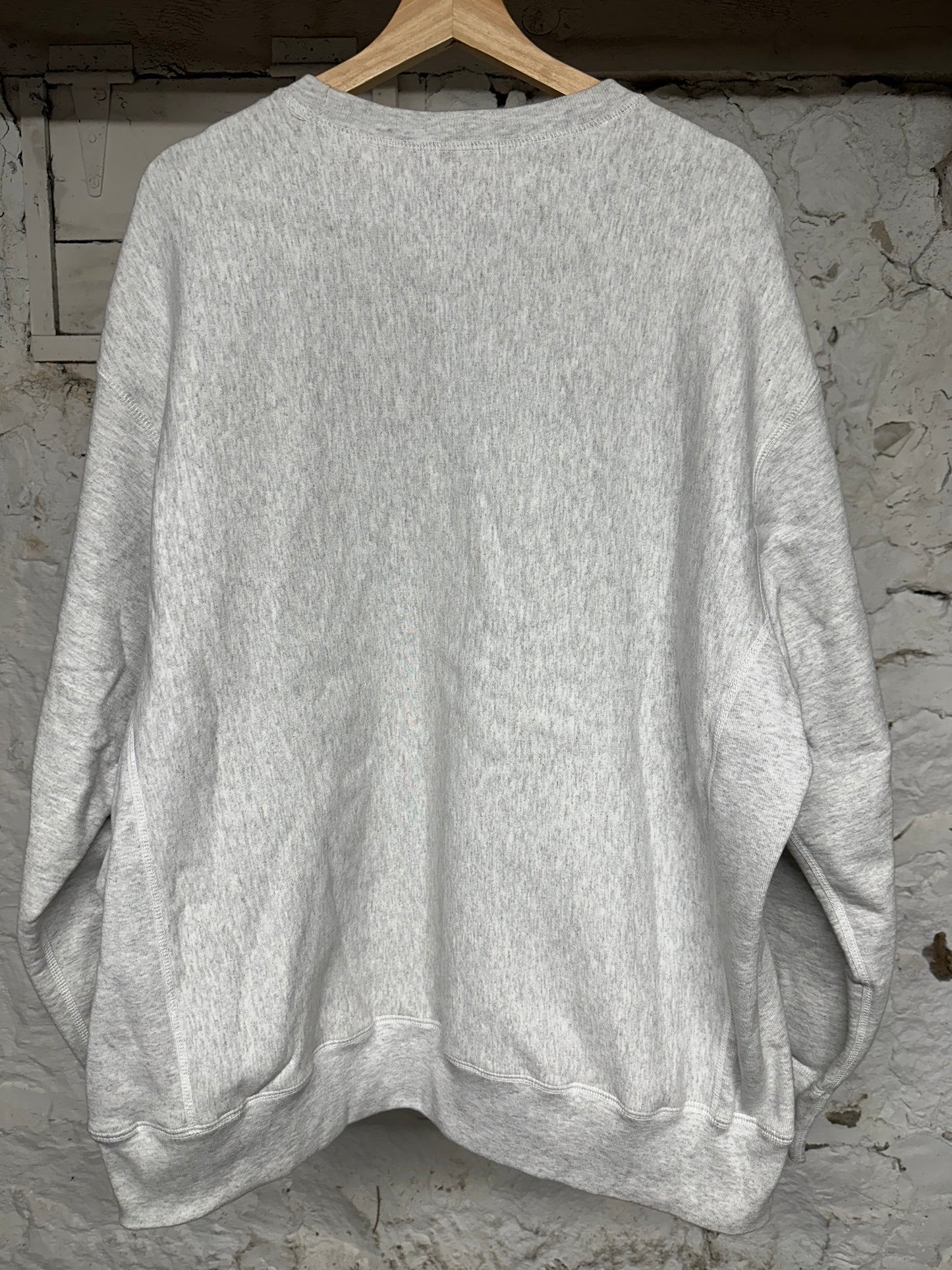 Supreme Red Felt Spellout Grey Crewneck Sz XL