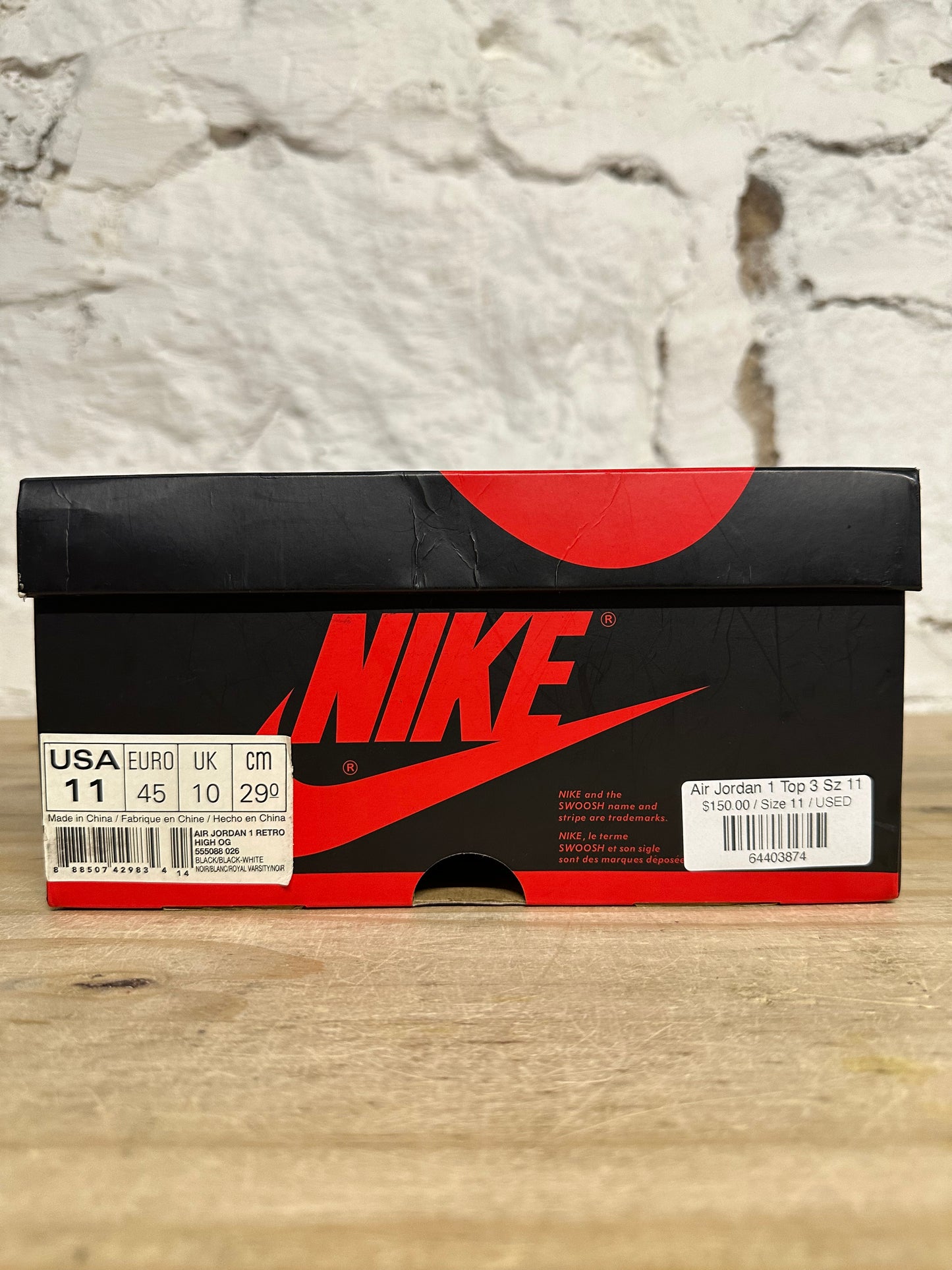 Air Jordan 1 High Top 3 Sz 11