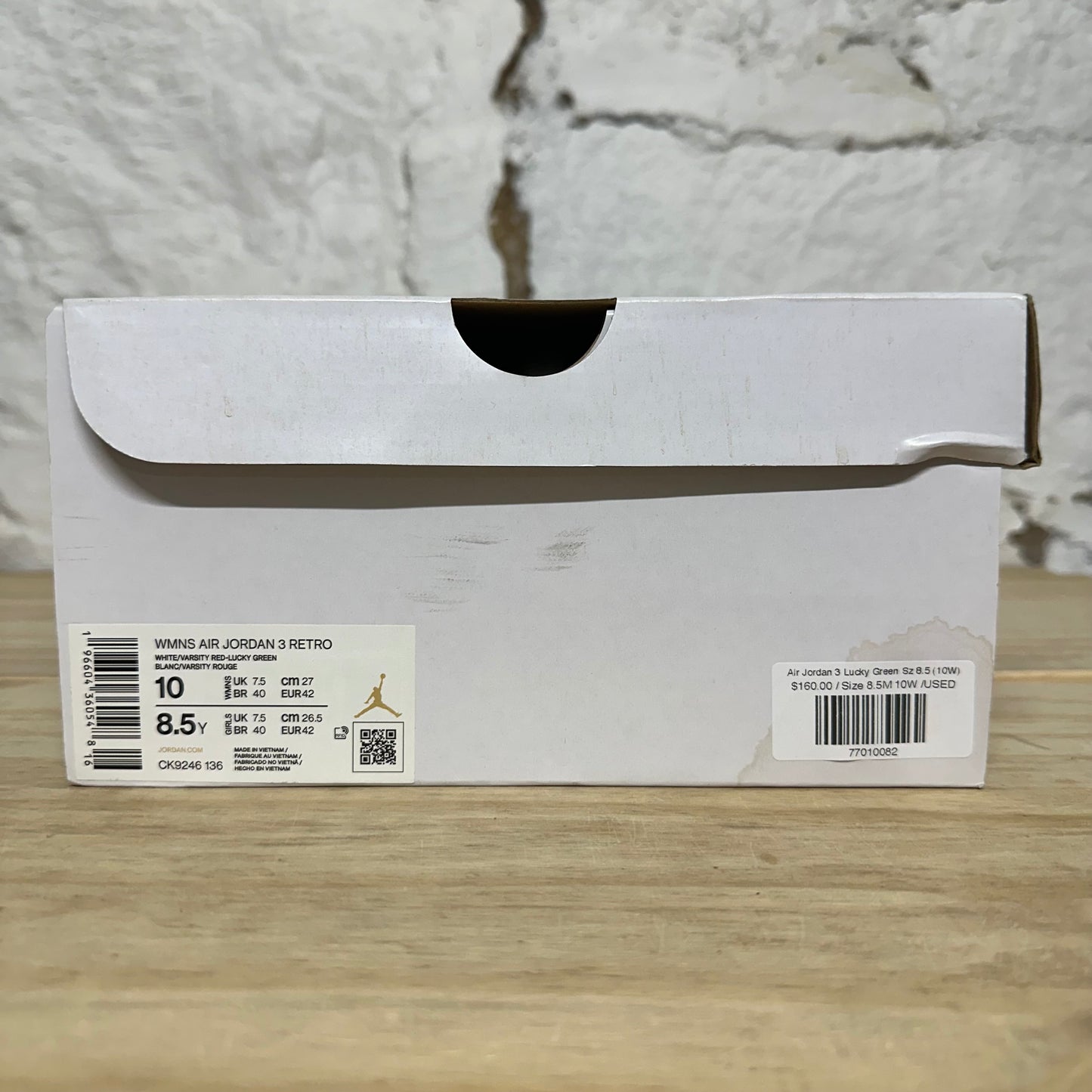 Air Jordan 3 Lucky Green Sz 8.5 (10W)