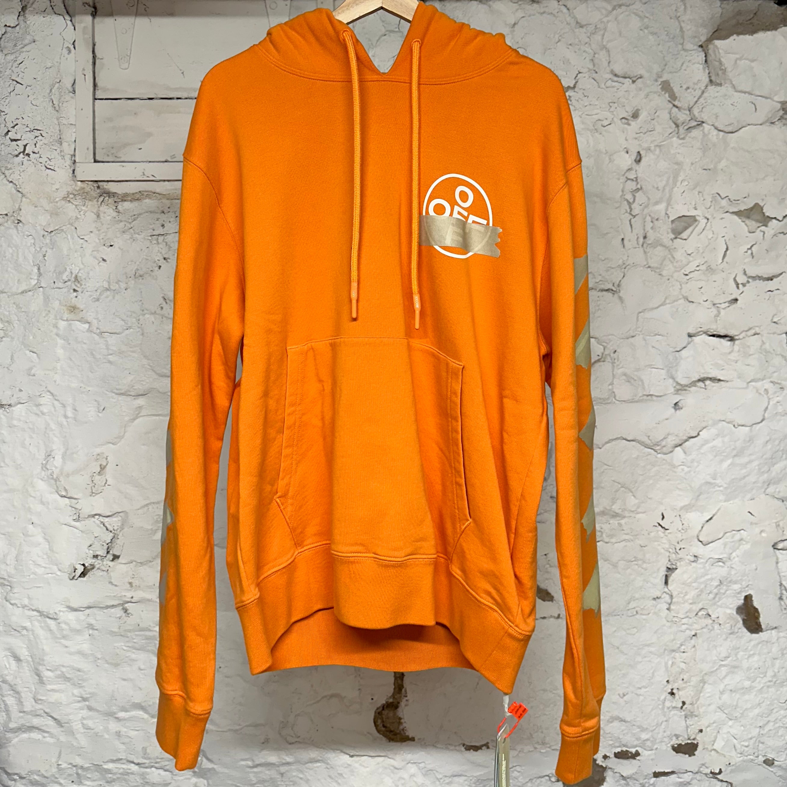 Off-White Tape Cross Orange Hoodie Sz XL