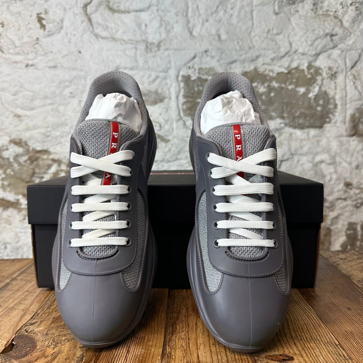 Prada Americas Cup Grey Rubber Sneaker Sz 10 (43)