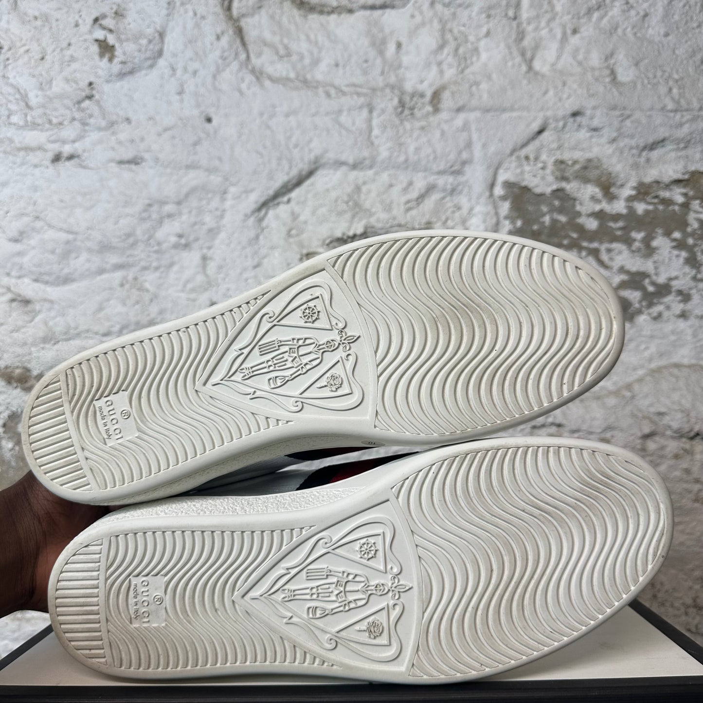 Gucci Stripe Silver Ace Sneaker Sz 10