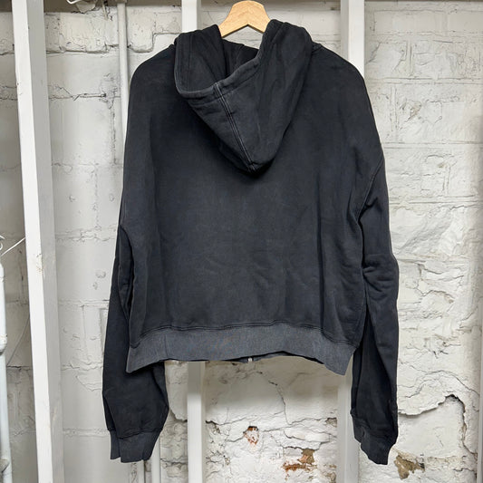 Vale Green Garden Zip Up Black Hoodie Sz L