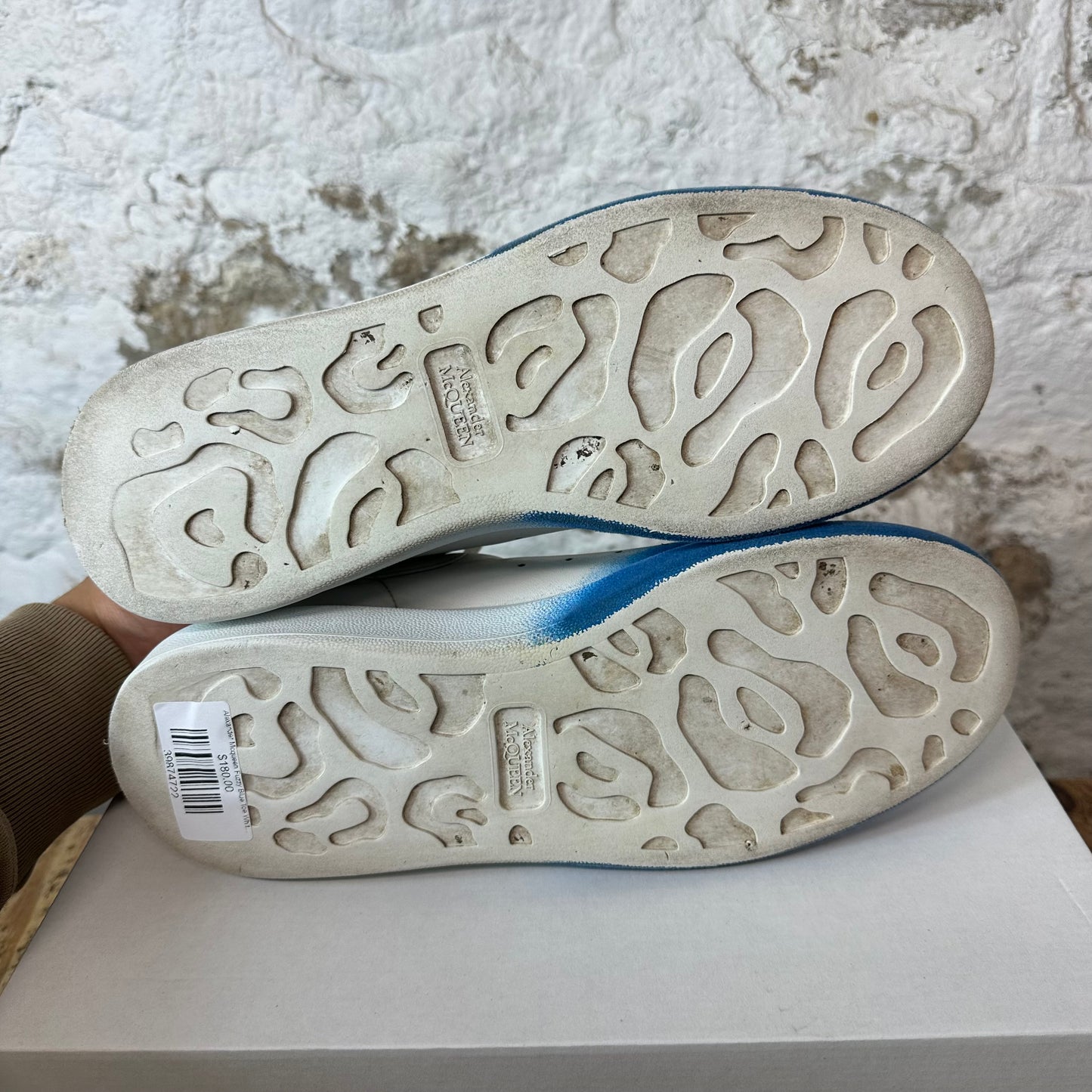 Alexander Mcqueen Fuzzy Blue Toe White Sneaker Sz 9 (42) No Box