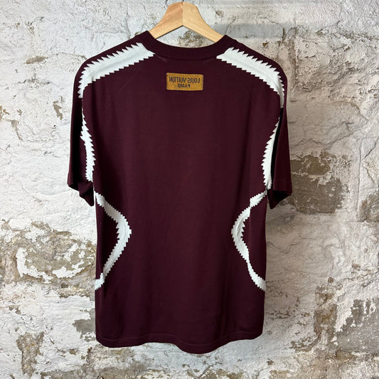 Louis Vuitton Spellout Intarsia T-shirt Maroon Sz S