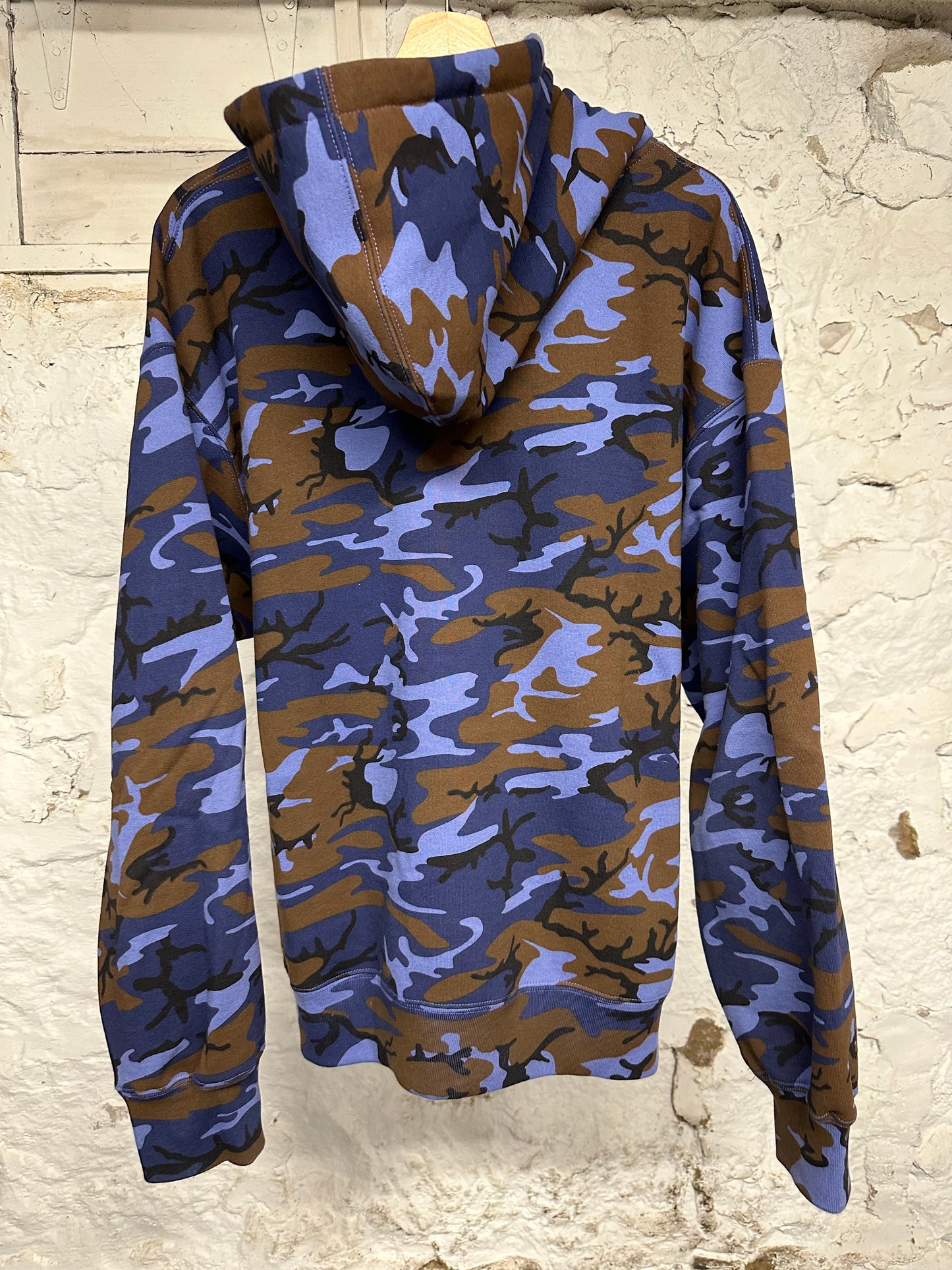 Supreme Blue Camo Small Box Logo Zip Up Hoodie Sz L DS