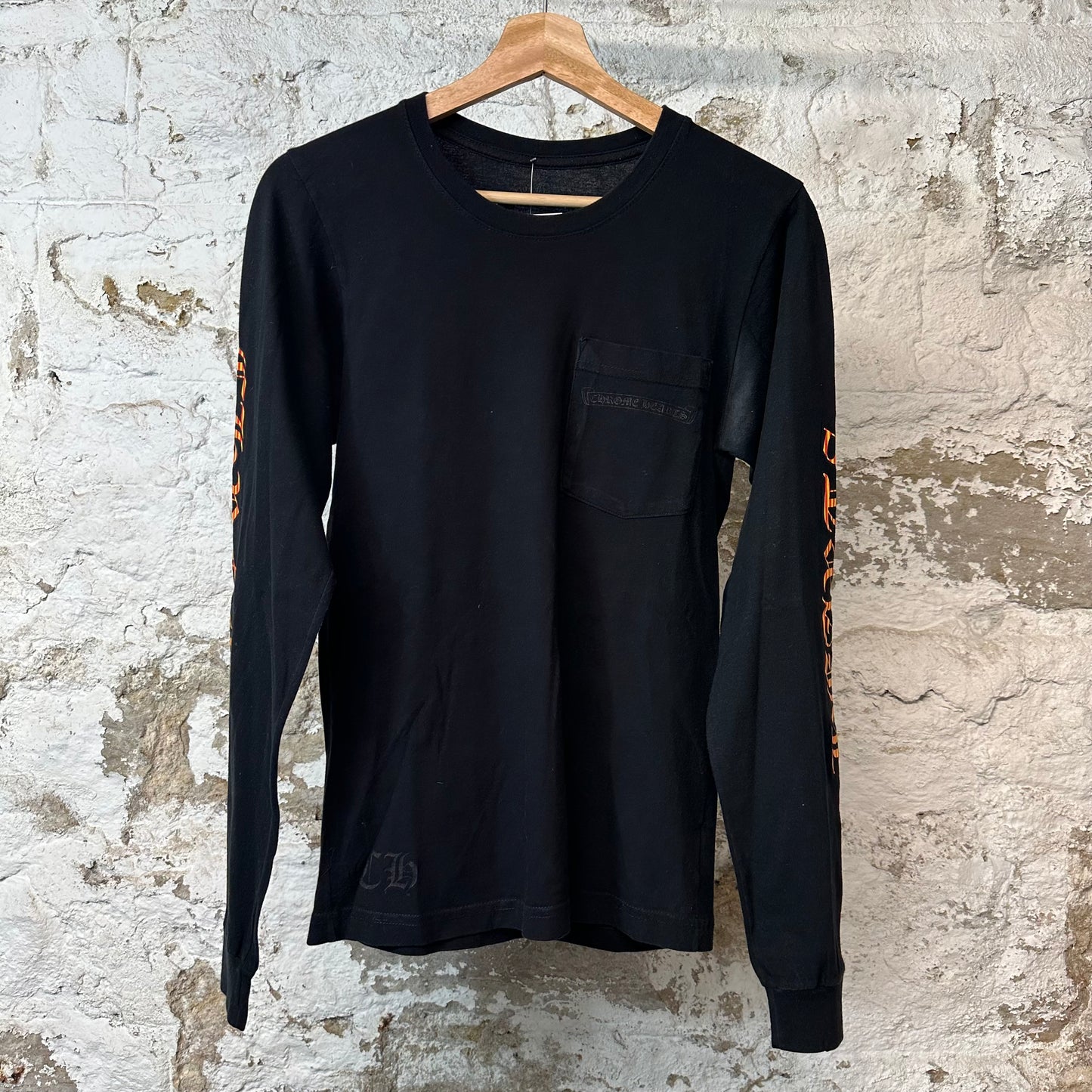 Chrome Hearts Orange Dagger L/s Black Sz XS (Stains)