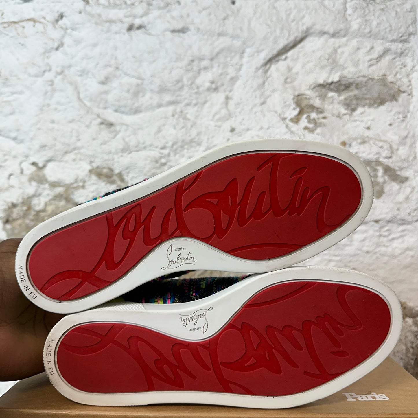 Christian Louboutin Multicolor Pink Yellow Sneaker Sz 5 (37)