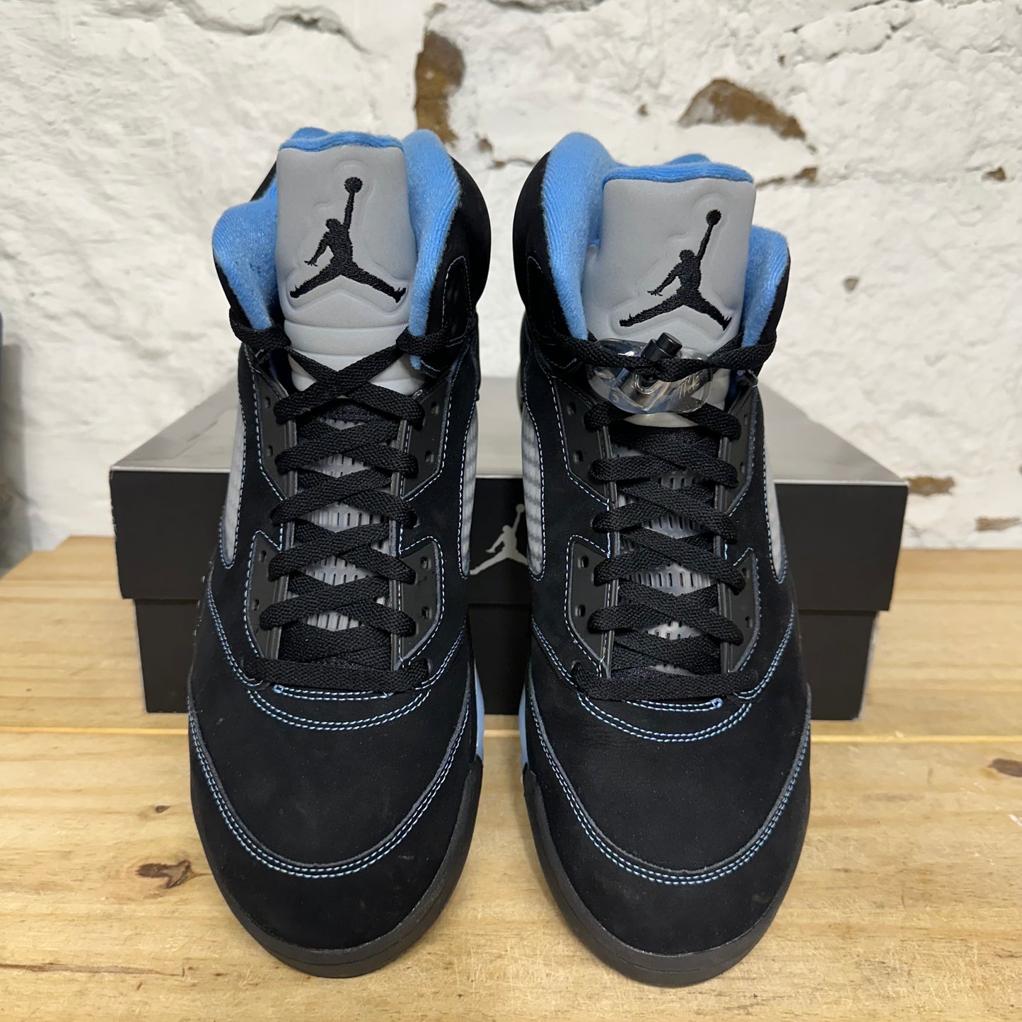 Air Jordan 5 Black University Blue Sz 13