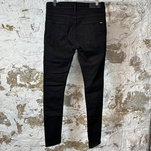 Amiri MX1 Brown Suede Black Denim Jeans Sz 31