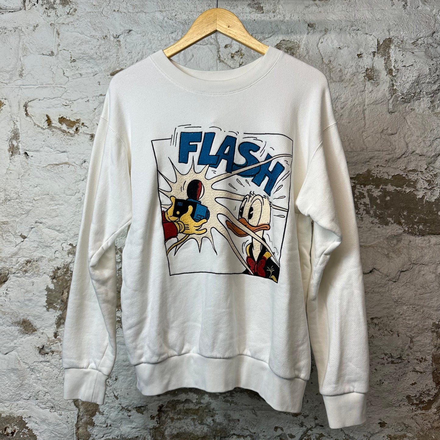 Gucci Flash Donald Duck White Crewneck Sz XS