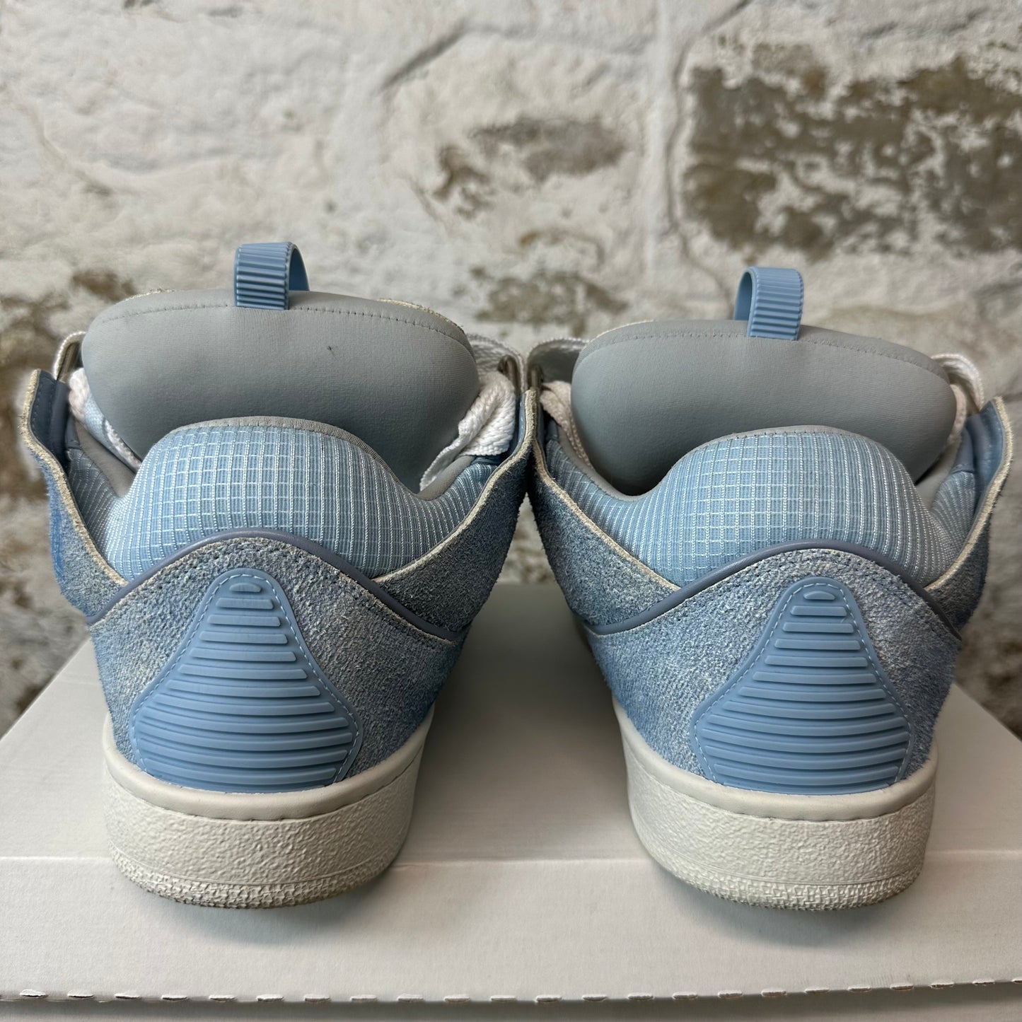 Lanvin Curb White Lace Blue Denim Sneaker Sz 10 (43)