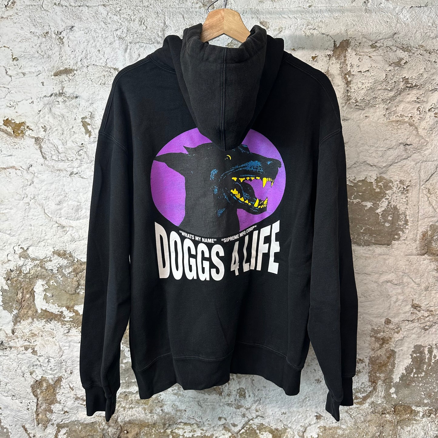 Supreme Doggs 4 Life Black Hoodie Sz M