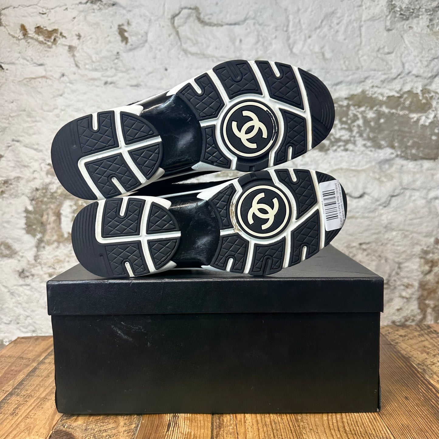 Chanel CC Black Grey Tweed Sneaker Sz 8.5 (41.5)