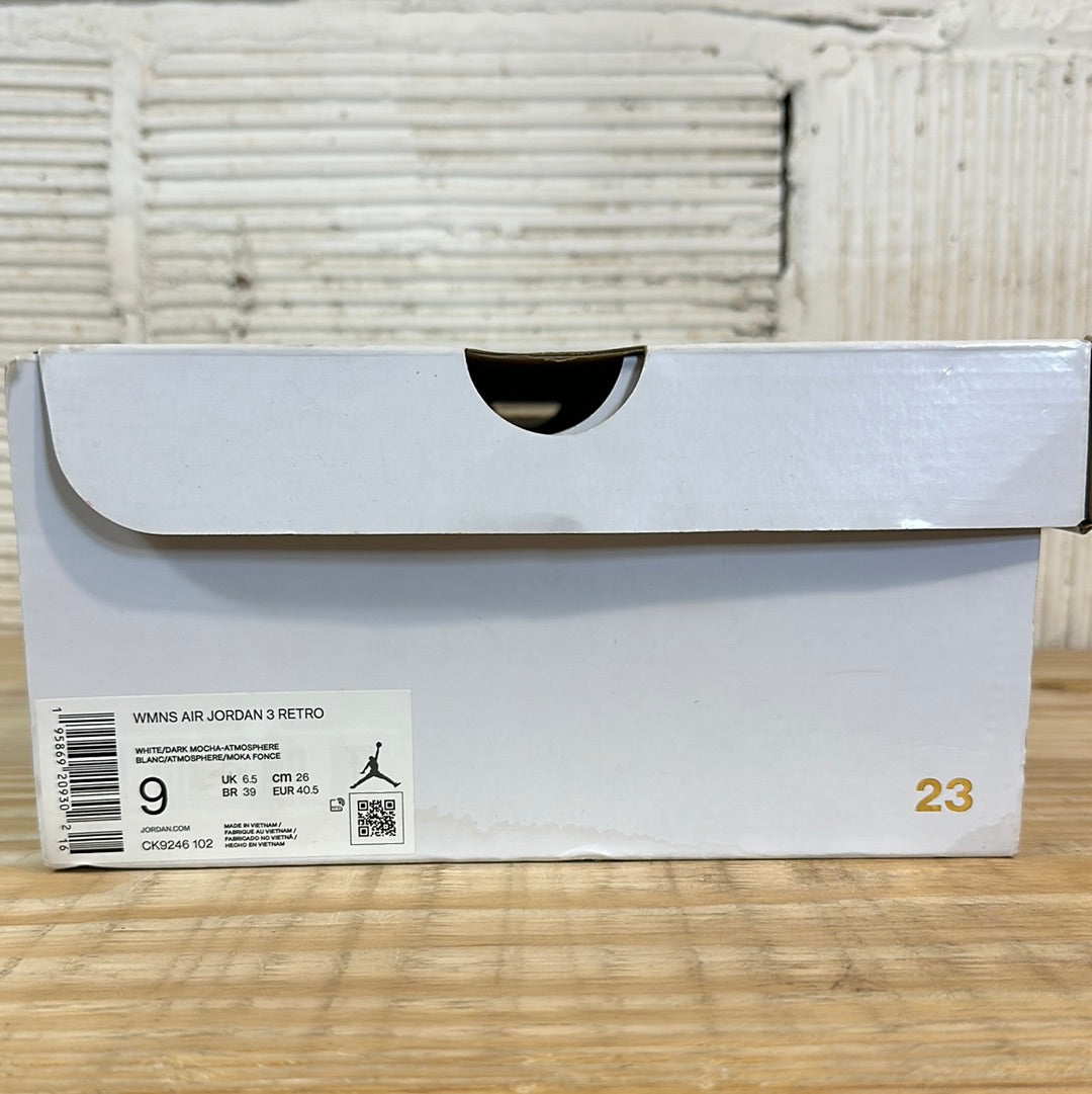 Air Jordan 3 Neapolitan Dark Mocha Sz 7.5(9W)