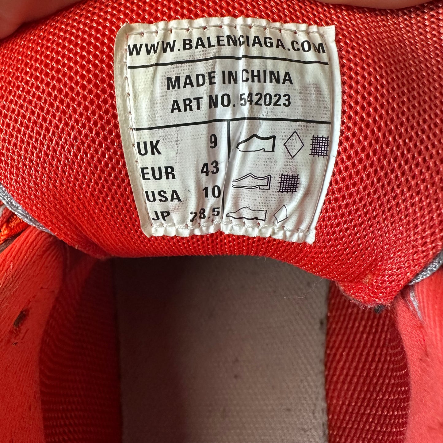 Balenciaga Track Runner Red Grey Sneaker Sz 10 (43)