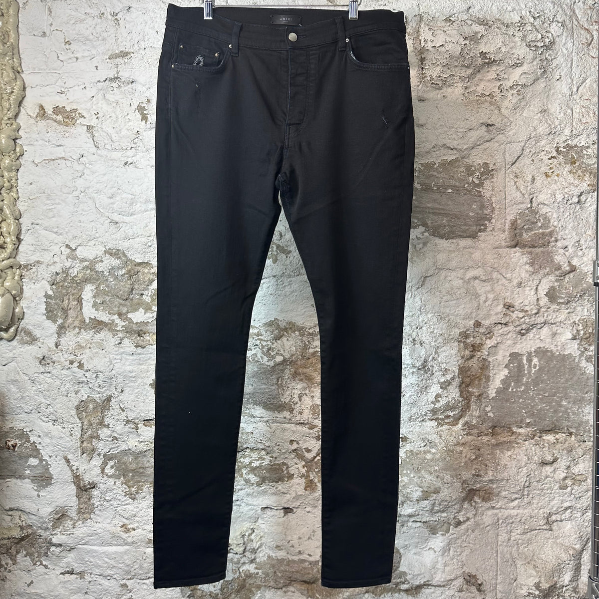 Amiri Plain Black Denim Jeans Sz 36