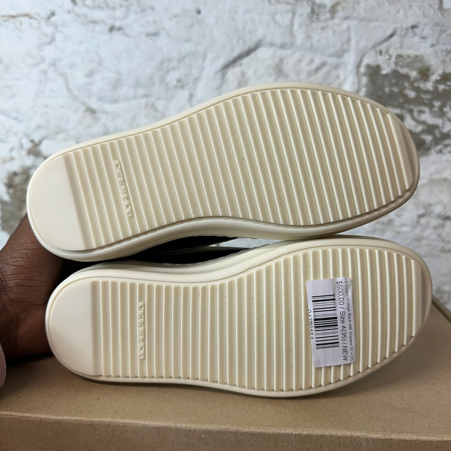 Rick Owens Vintage Black Milk Sneaker Sz 4 (35) DS