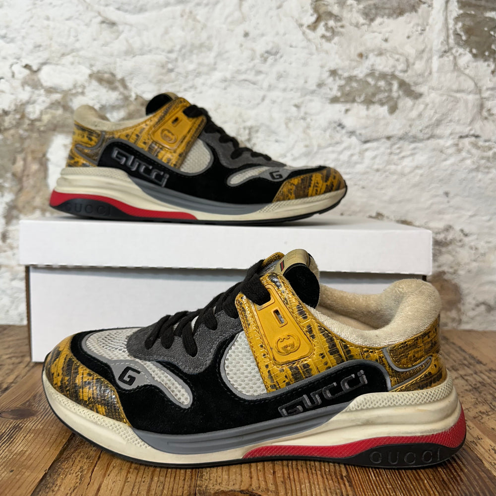 Gucci Ultrapace Black Yellow White Sneaker Sz 6