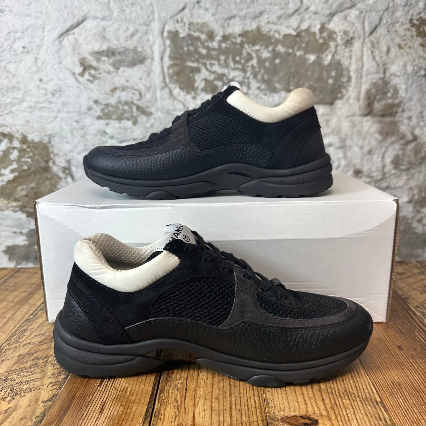Chanel CC Black White Sneaker Sz 6.5 (39)
