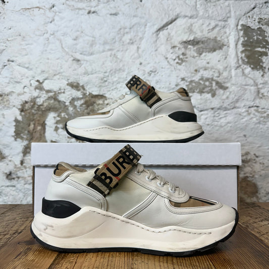 Burberry Ramsey Tan Plaid White Sneaker Sz 4.5 (36.5)
