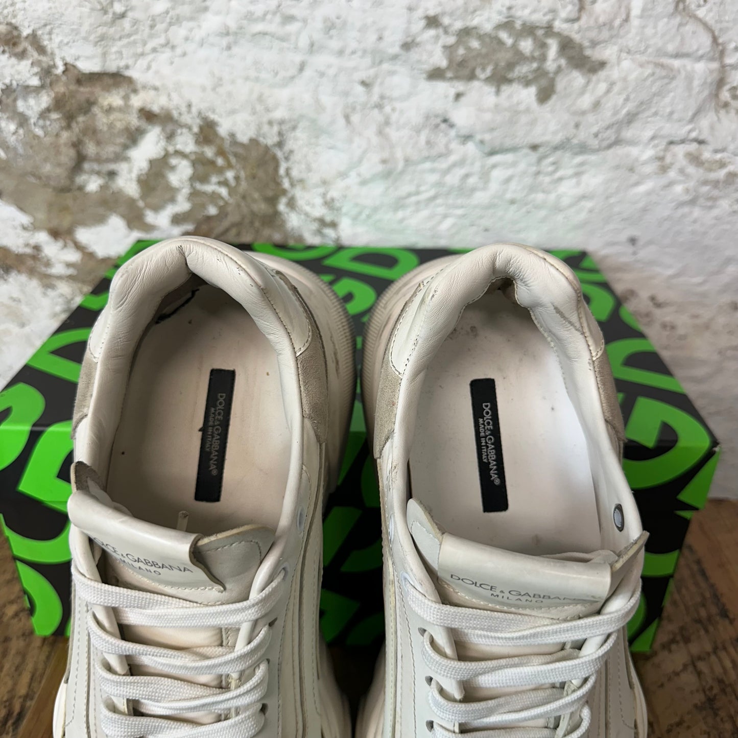 Dolce Gabbana White Cream Grey Daymaster Sneaker Sz 9