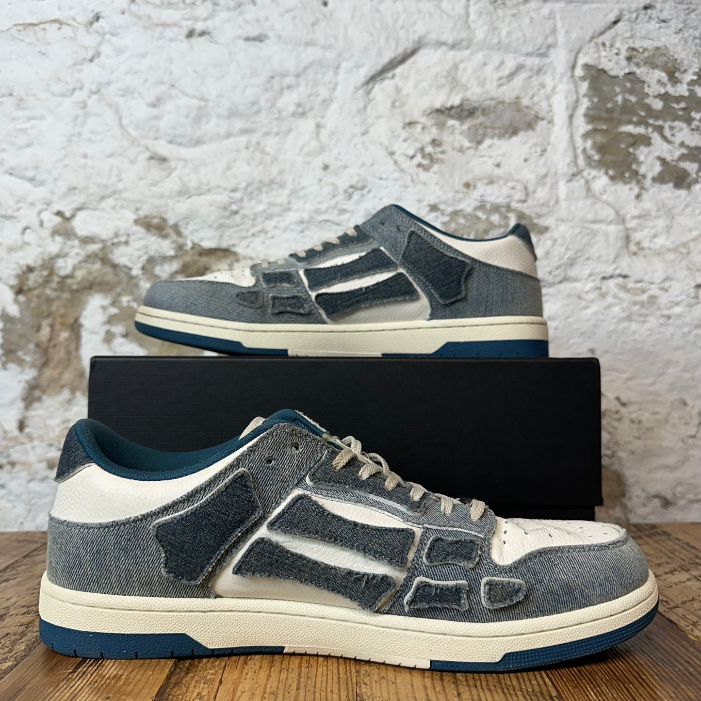 Amiri Denim Skeleton White Sneaker Sz 13 (46)